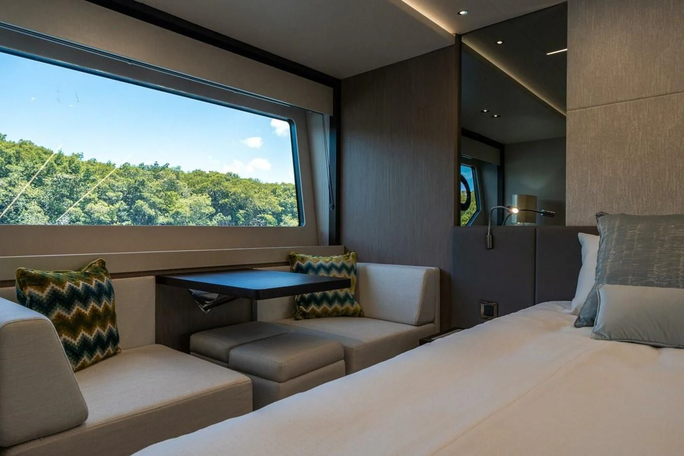 a room with a couch and a table aboard 76 YACHT Yacht for Sale