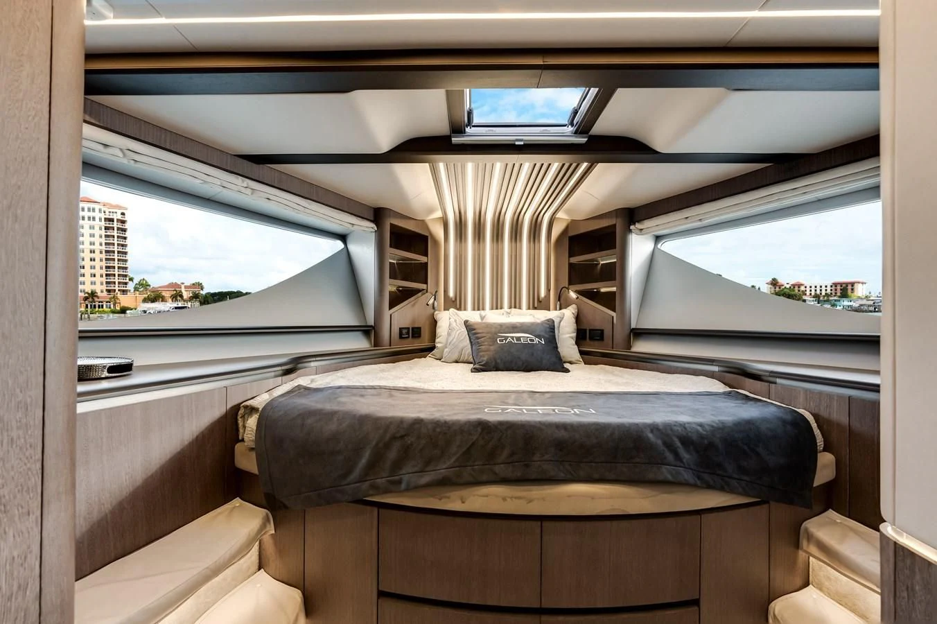 a bed in a room aboard 76 YACHT Yacht for Sale