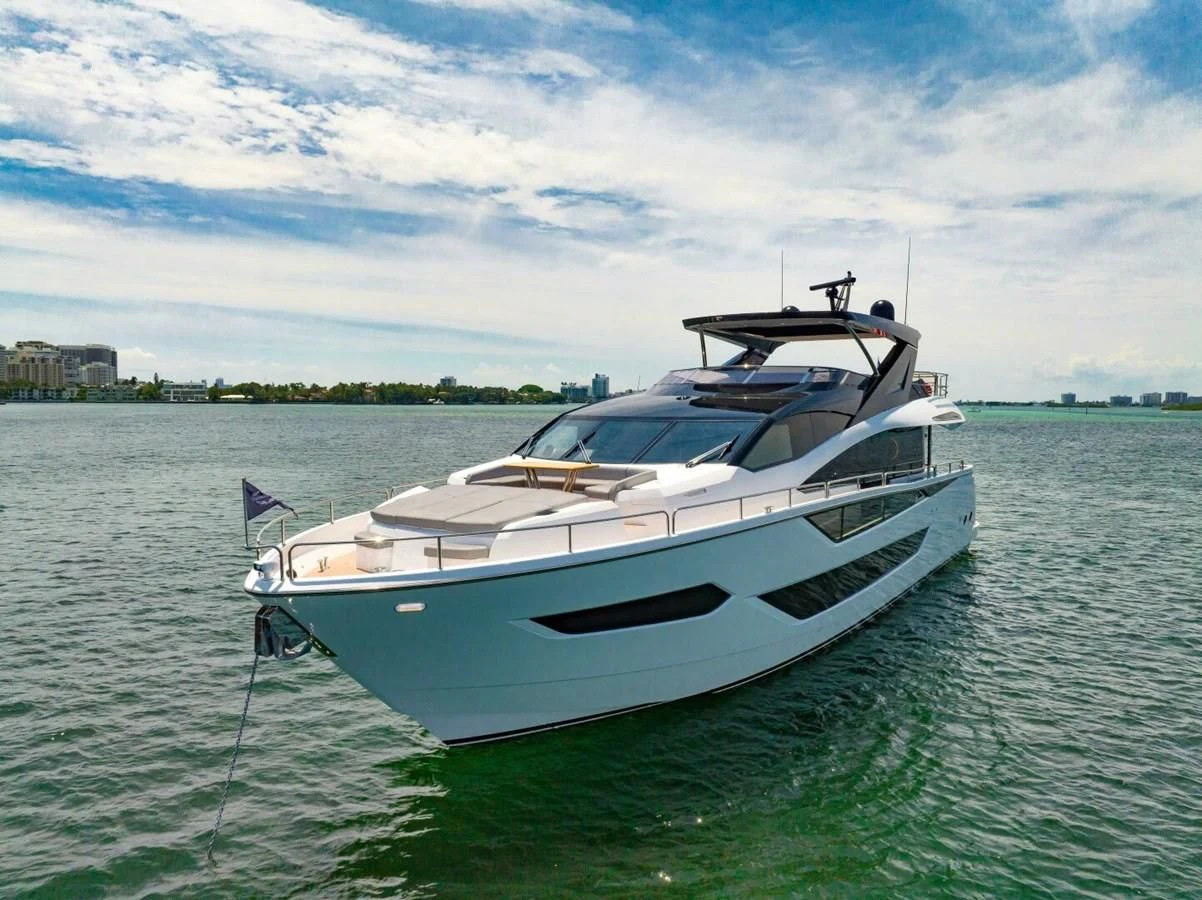 a white boat in the water aboard 76 YACHT Yacht for Sale