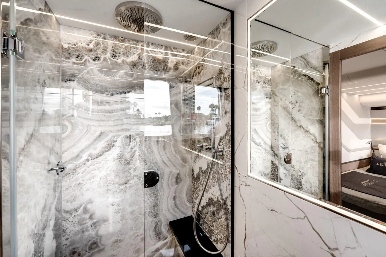 a large white board with wires aboard 76 YACHT Yacht for Sale