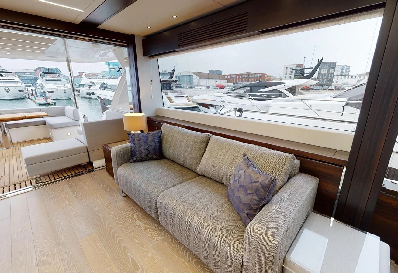 a couch in a room aboard 76 YACHT Yacht for Sale