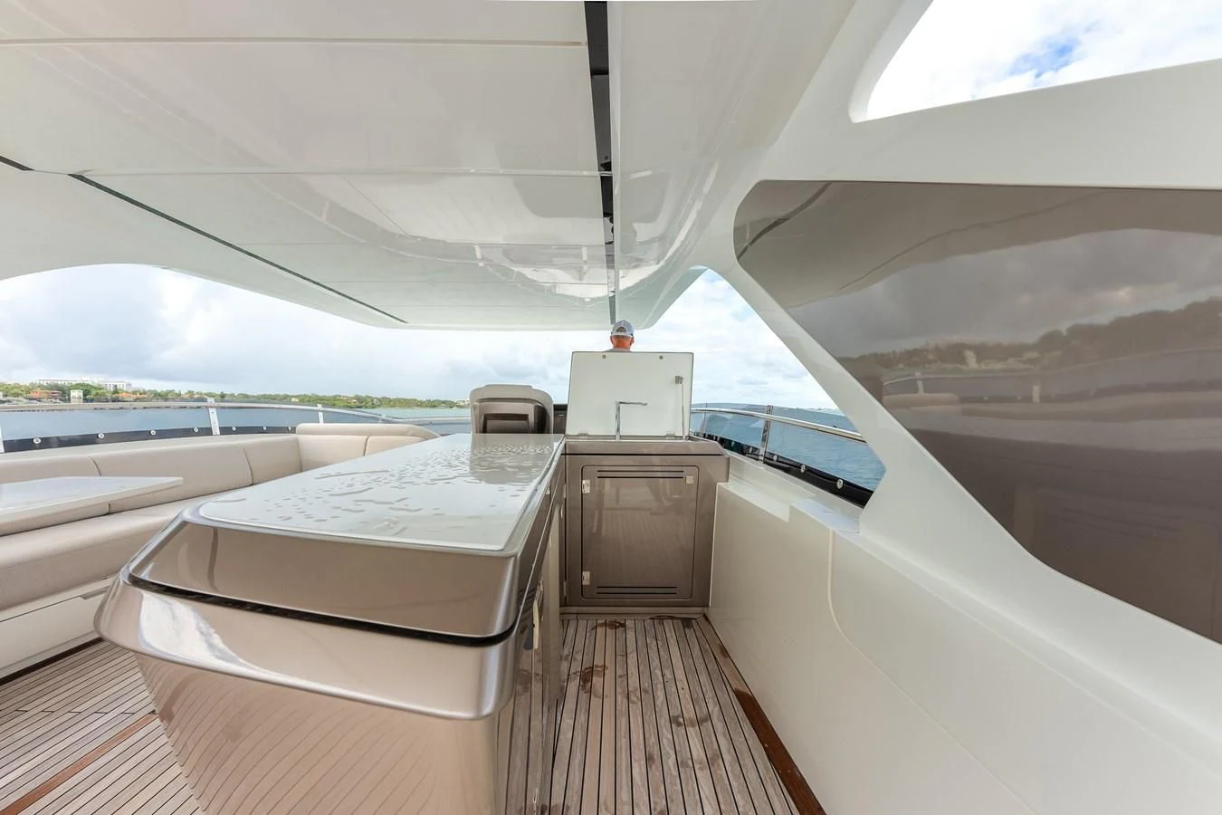 a boat with a large white object on the front aboard 76 YACHT Yacht for Sale