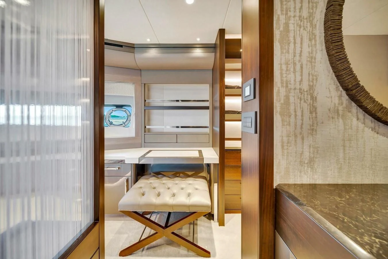 a room with a desk and a chair aboard 76 YACHT Yacht for Sale