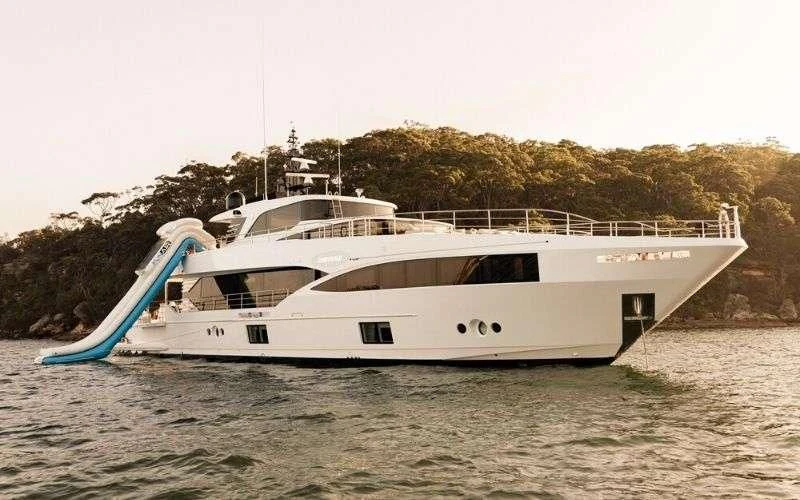 a boat on the water aboard ONEWORLD Yacht for Sale
