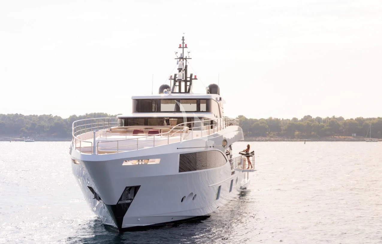 a boat in the water aboard ONEWORLD Yacht for Sale