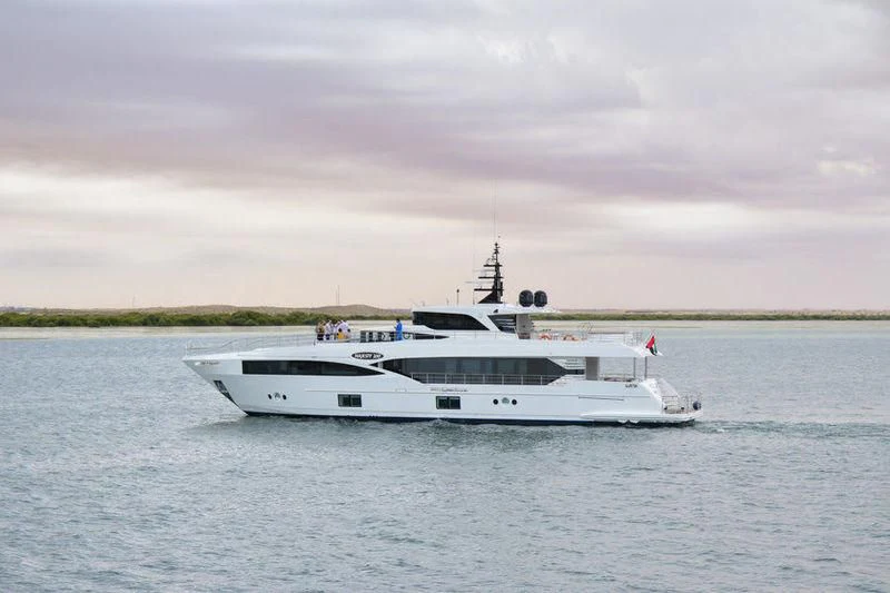 a boat on the water aboard ONEWORLD Yacht for Sale