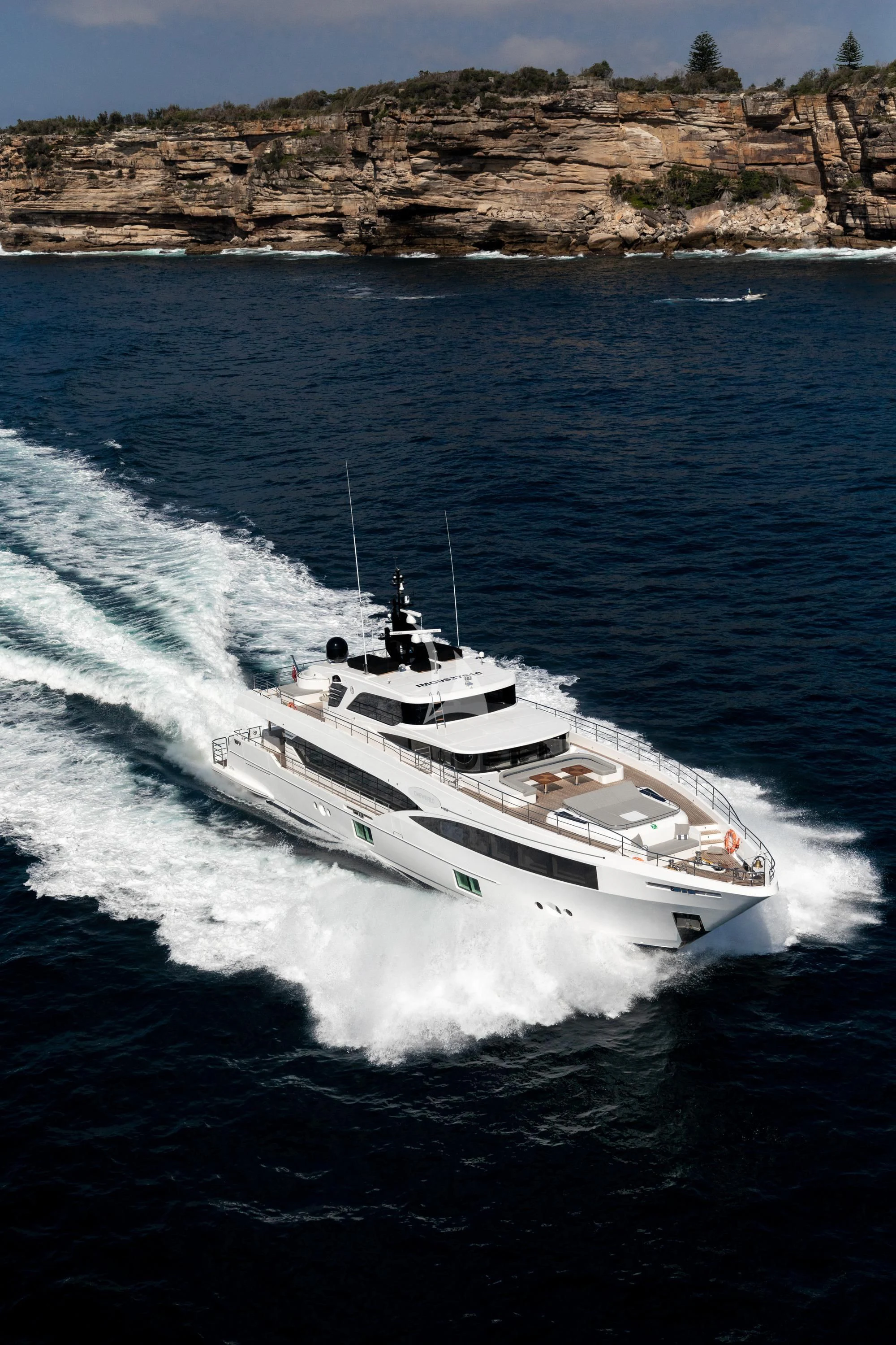 a boat on the water aboard ONEWORLD Yacht for Sale