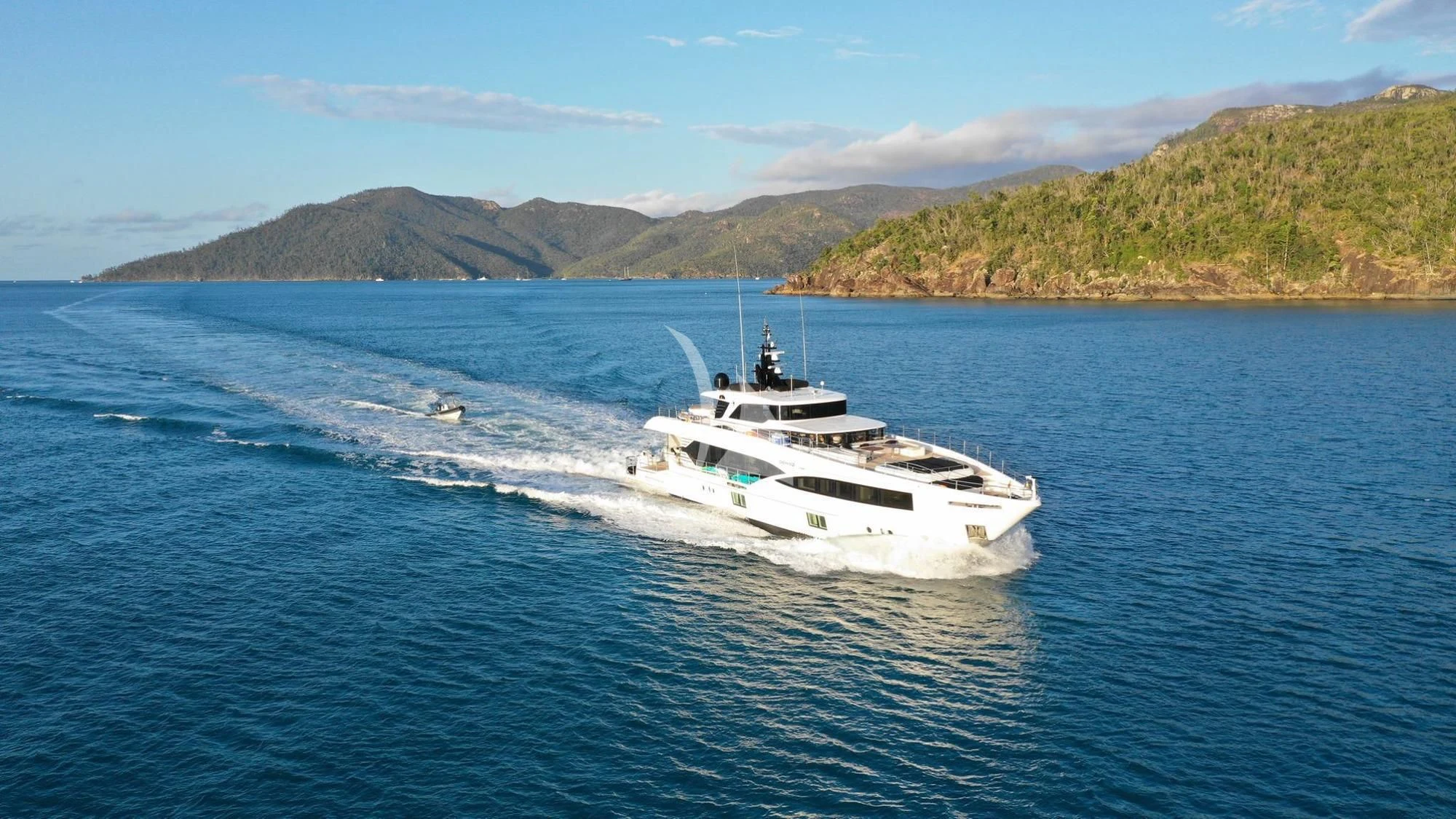 a boat on the water aboard ONEWORLD Yacht for Sale