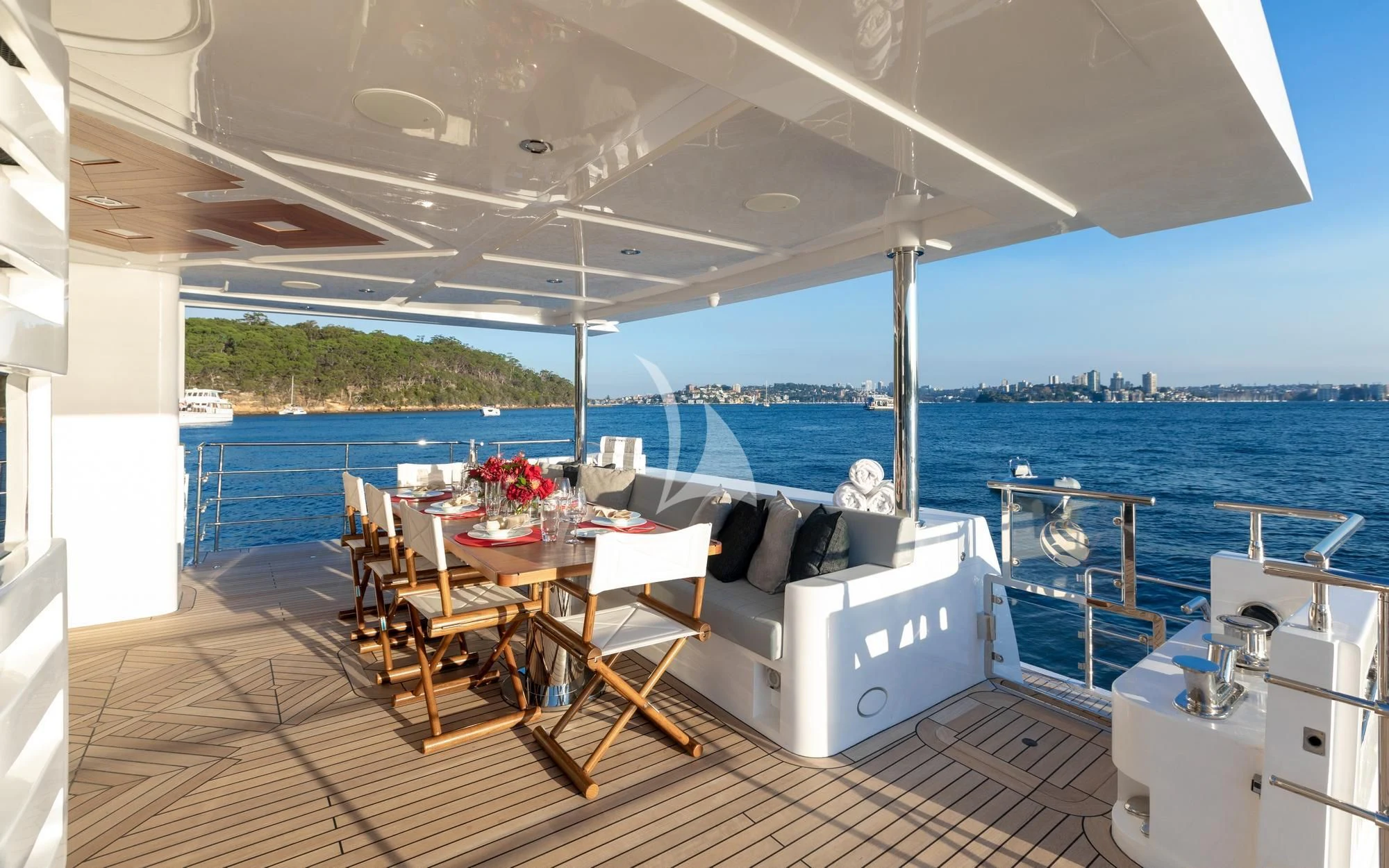 a boat on the water aboard ONEWORLD Yacht for Sale