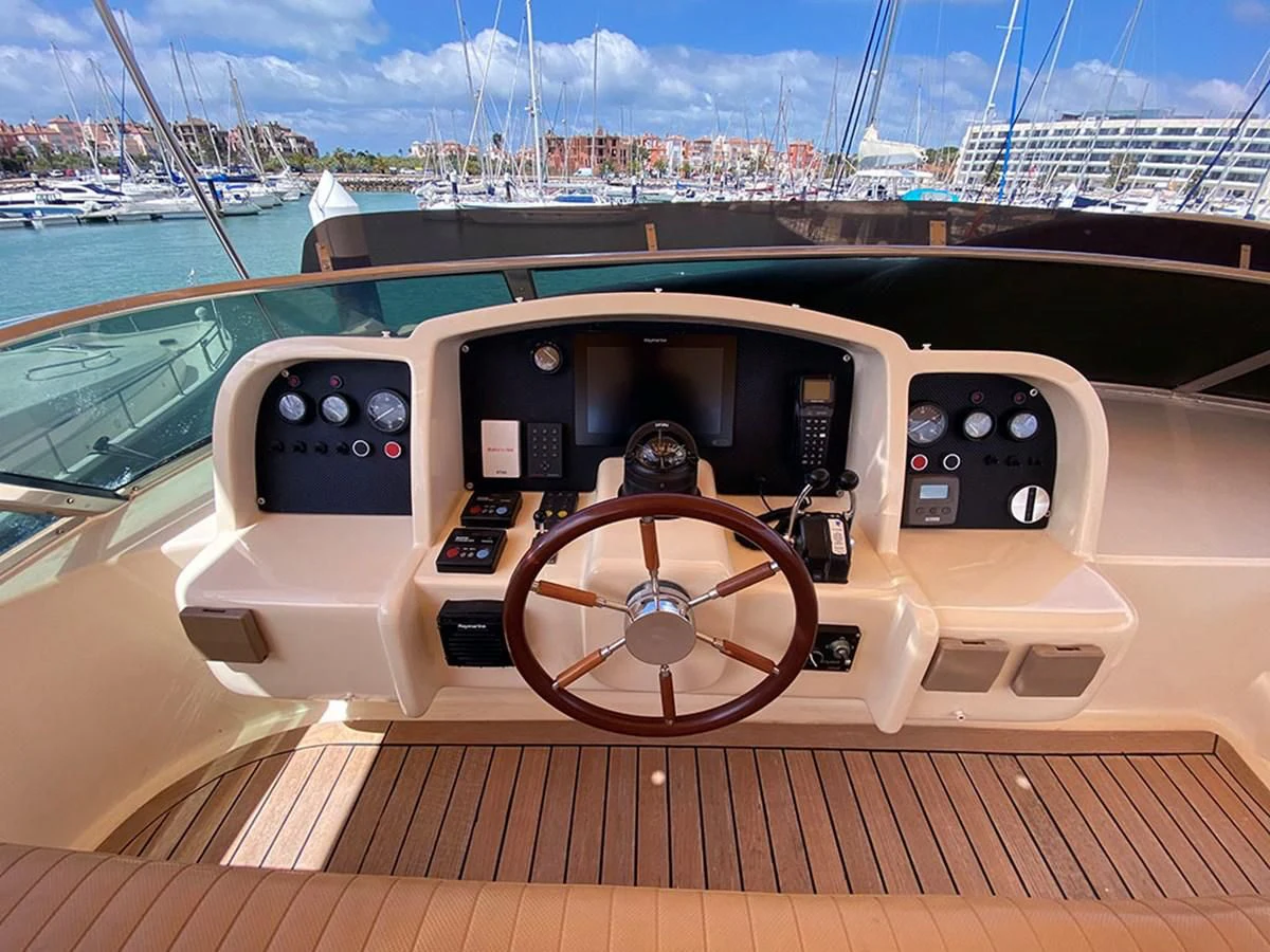 the inside of a car aboard SPEED 5 Yacht for Sale