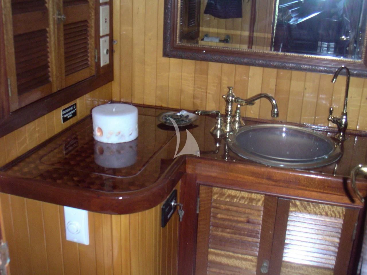 a kitchen sink with a toaster aboard TREE OF LIFE Yacht for Sale