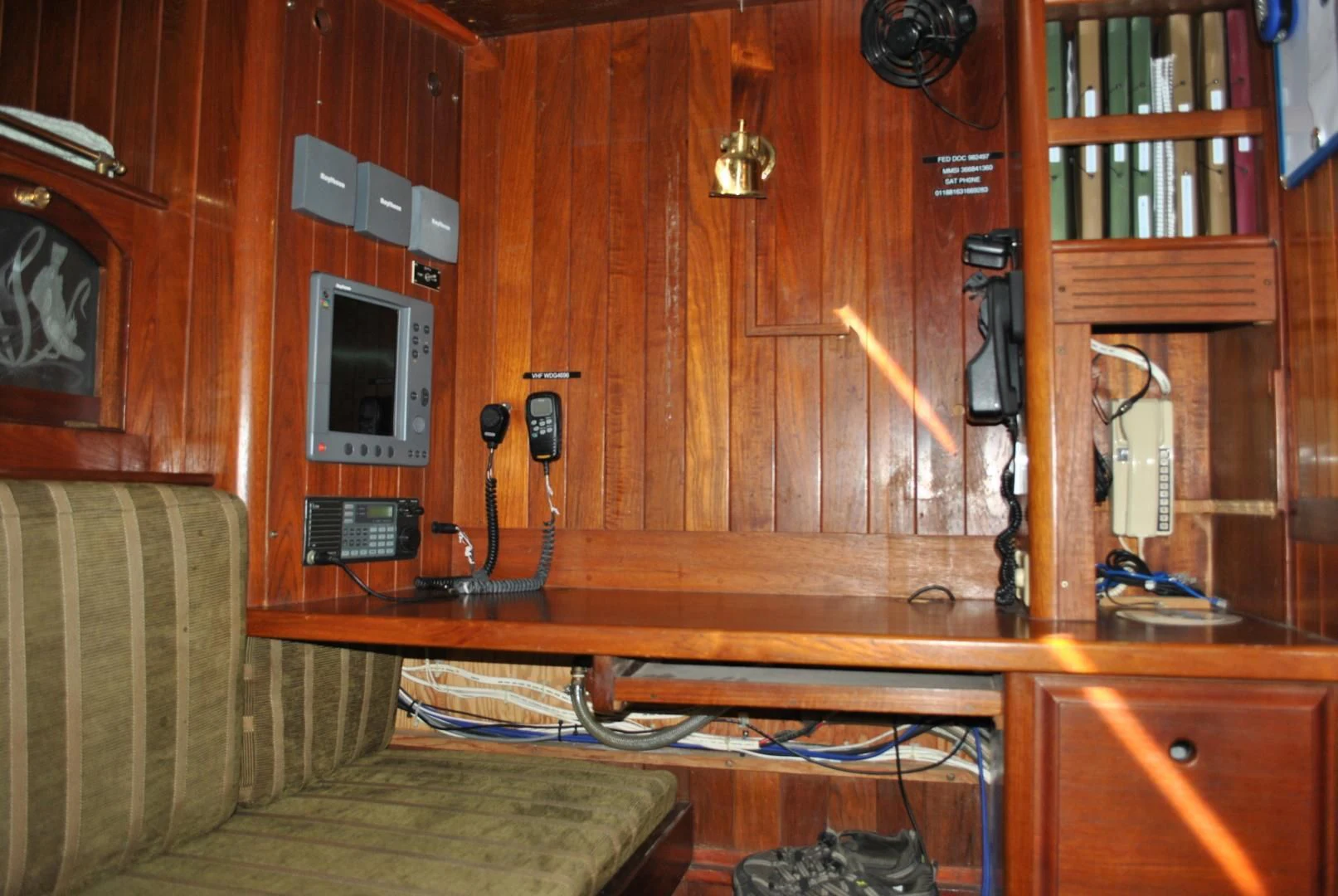 a room with a computer and a couch aboard TREE OF LIFE Yacht for Sale