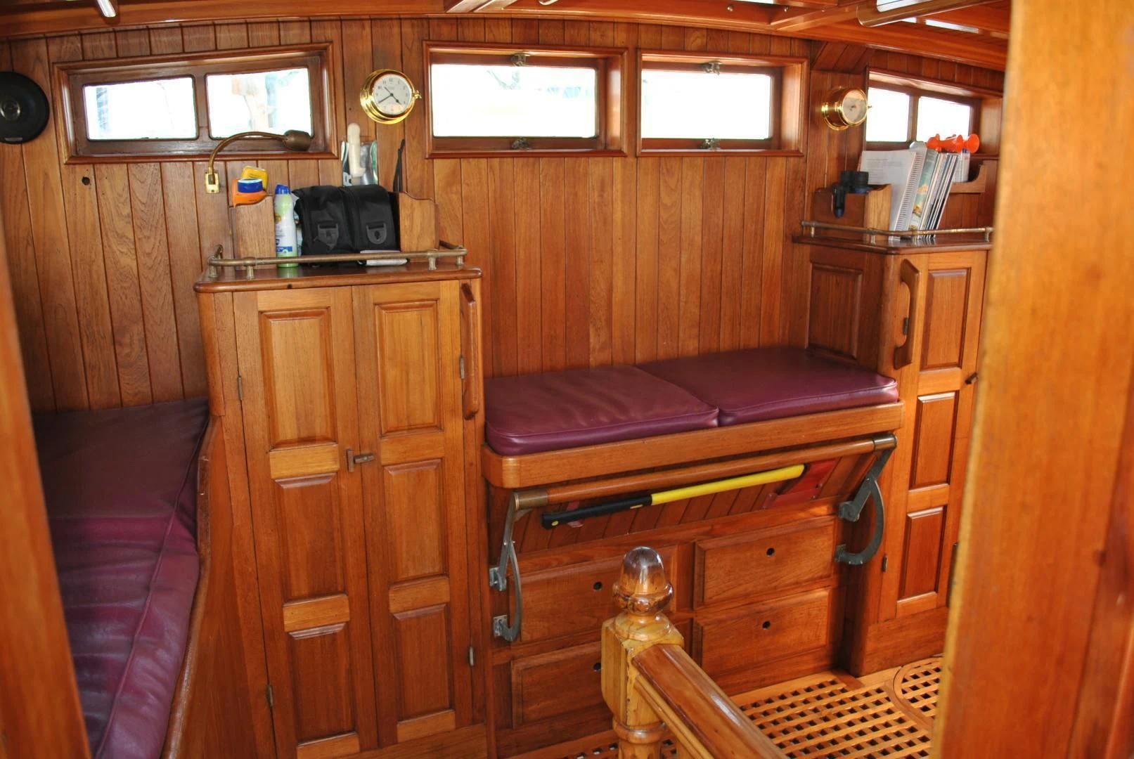 a room with a desk and a chair aboard TREE OF LIFE Yacht for Sale