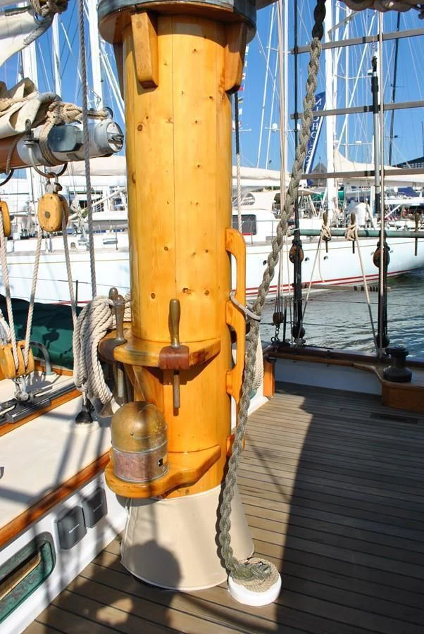 a large metal object on a boat aboard TREE OF LIFE Yacht for Sale