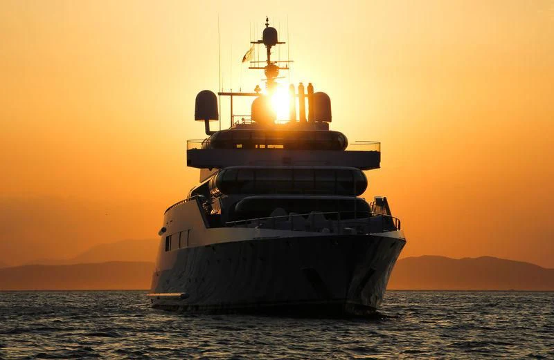 a boat in the water aboard ZEUS Yacht for Sale