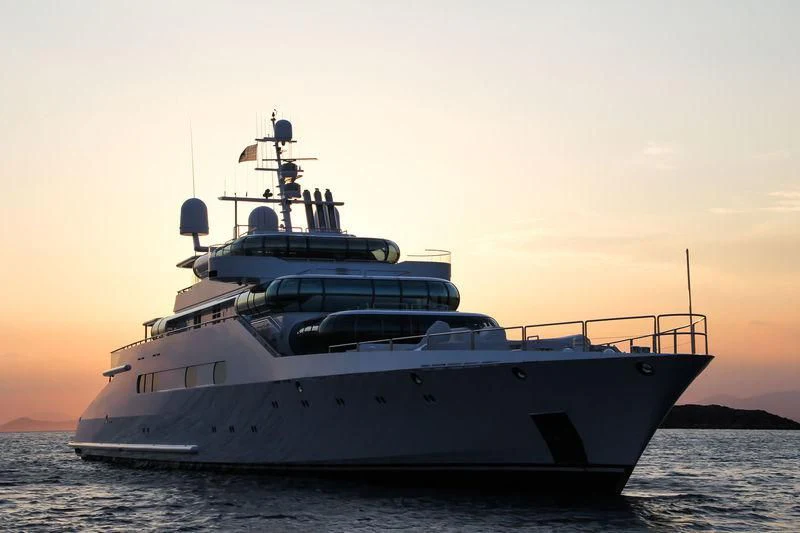 a large boat in the water aboard ZEUS Yacht for Sale