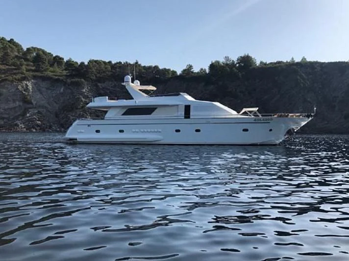 a boat in the water aboard BEYOND Yacht for Charter