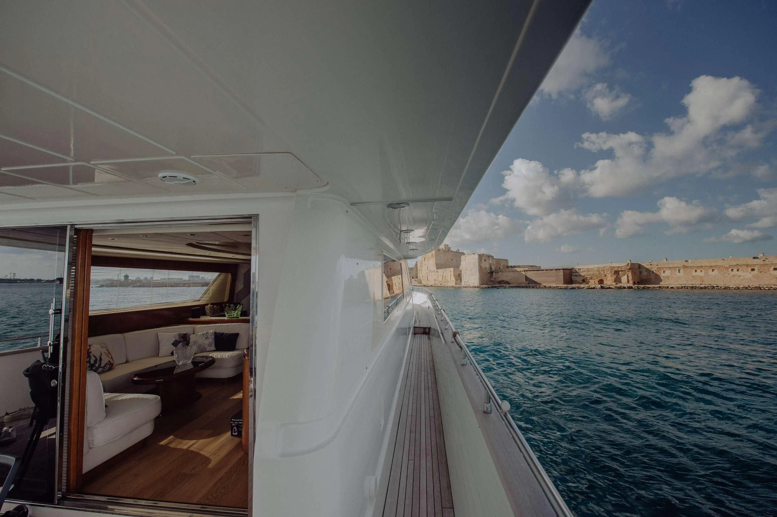 a boat on the water aboard BEYOND Yacht for Charter