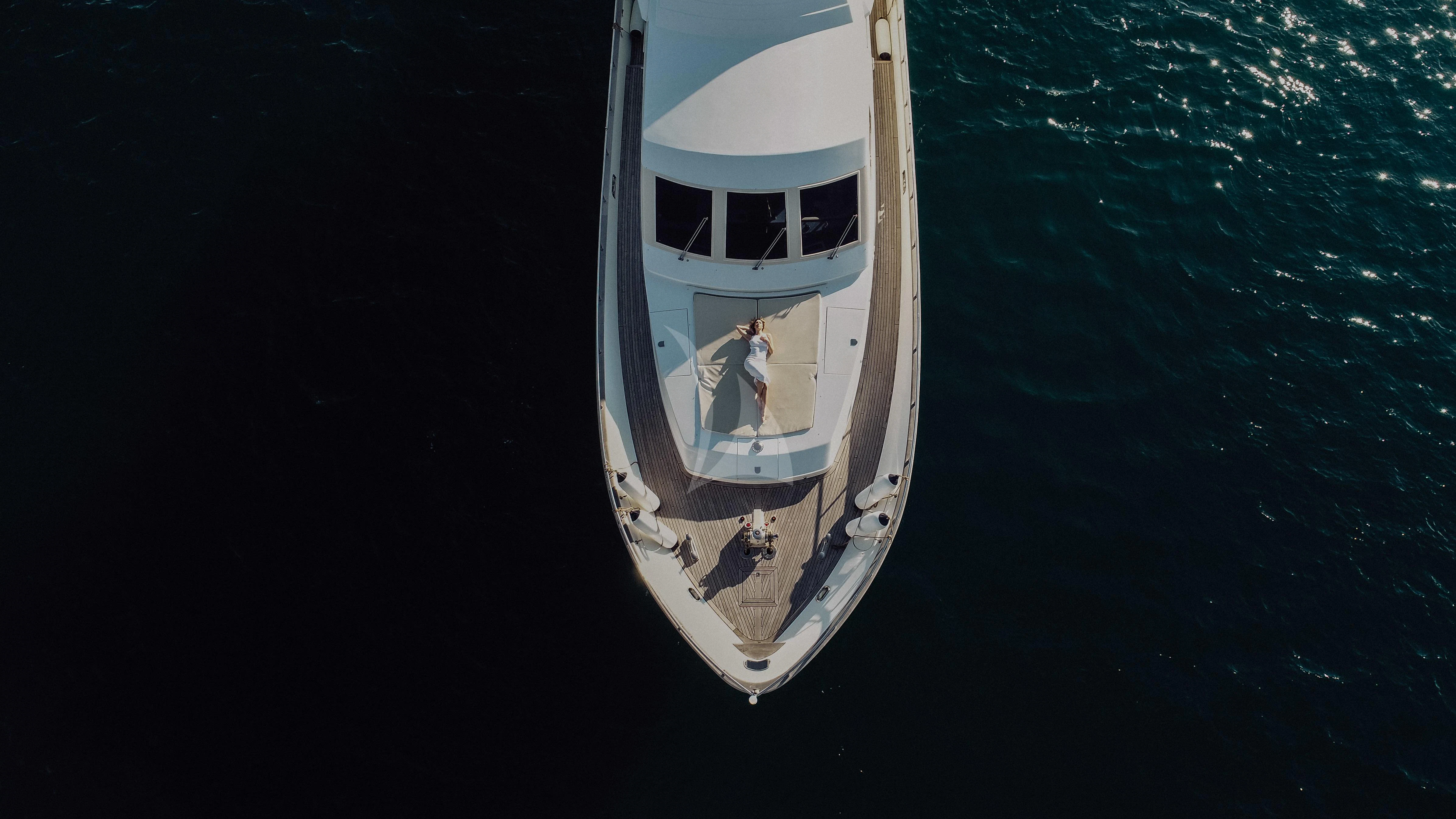 a boat in the water aboard BEYOND Yacht for Charter