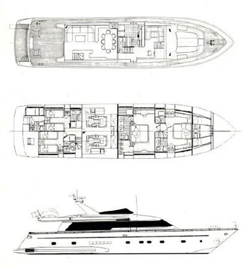 diagram, engineering drawing aboard BEYOND Yacht for Charter