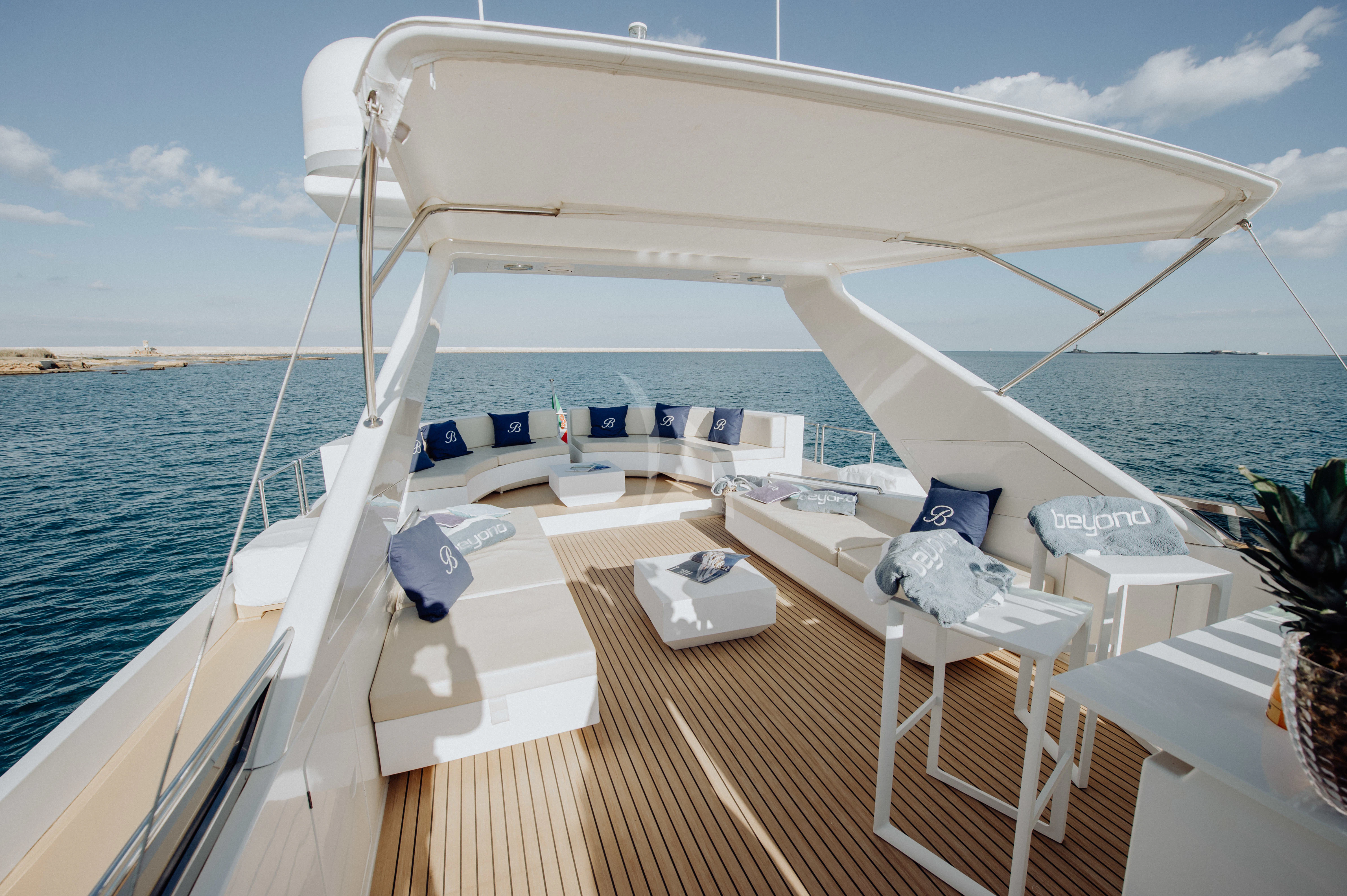 a boat on the water aboard BEYOND Yacht for Charter