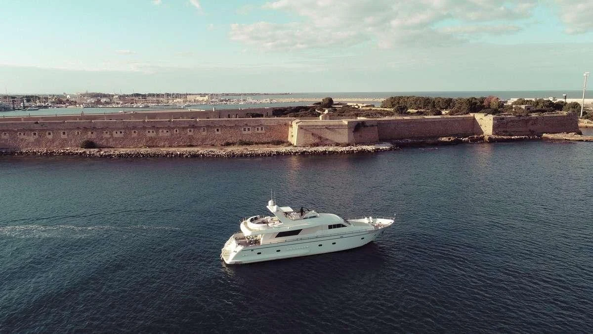 a boat on the water aboard BEYOND Yacht for Charter