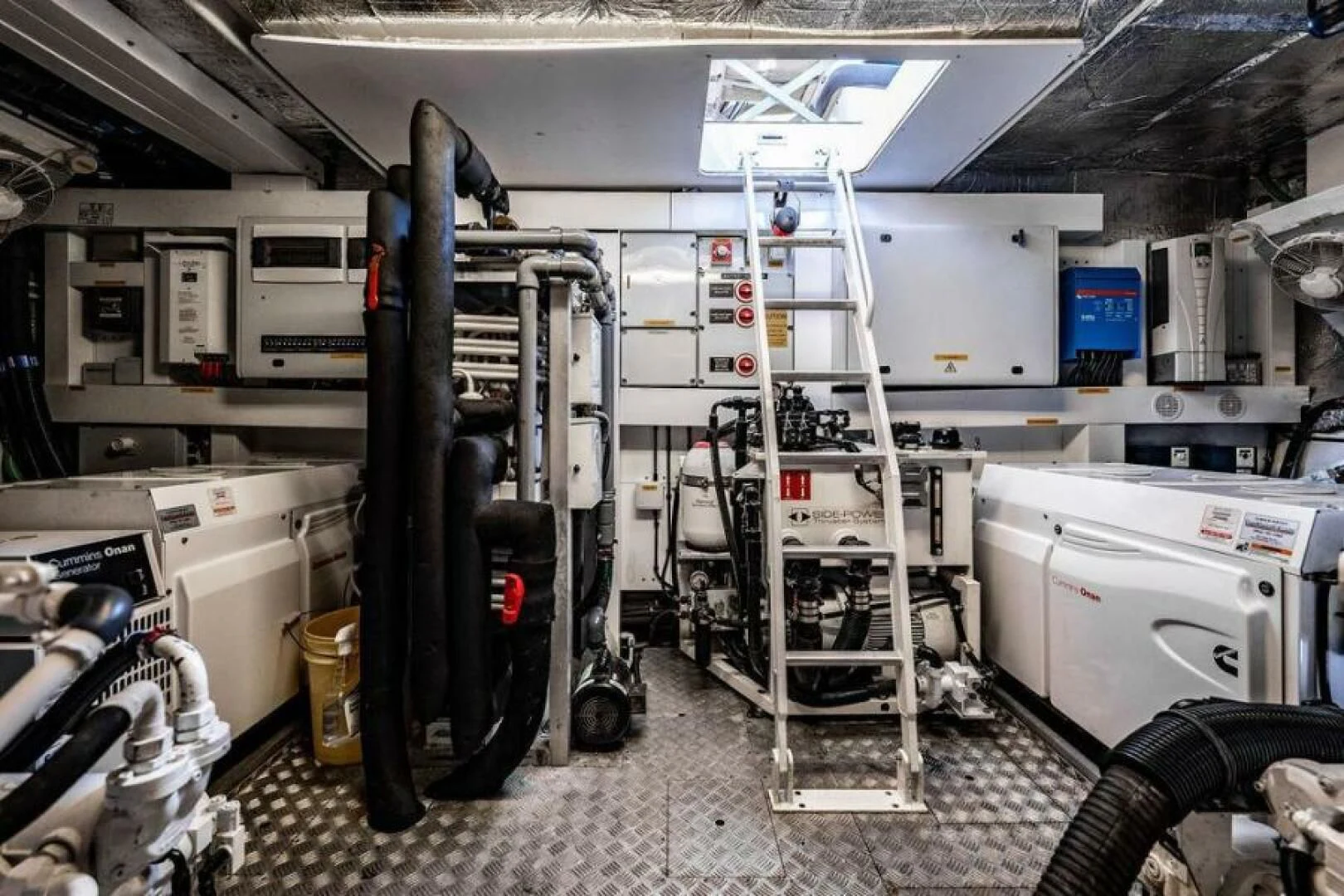 a room with machinery aboard RAPALLO V Yacht for Sale