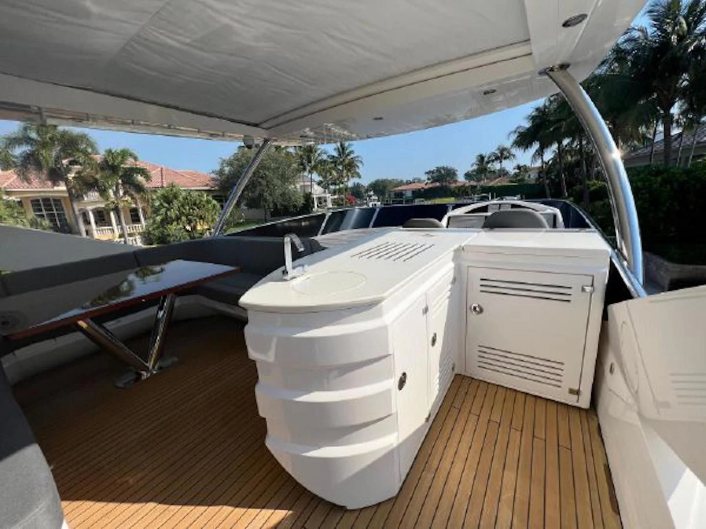 a white machine on a deck aboard RAPALLO V Yacht for Sale