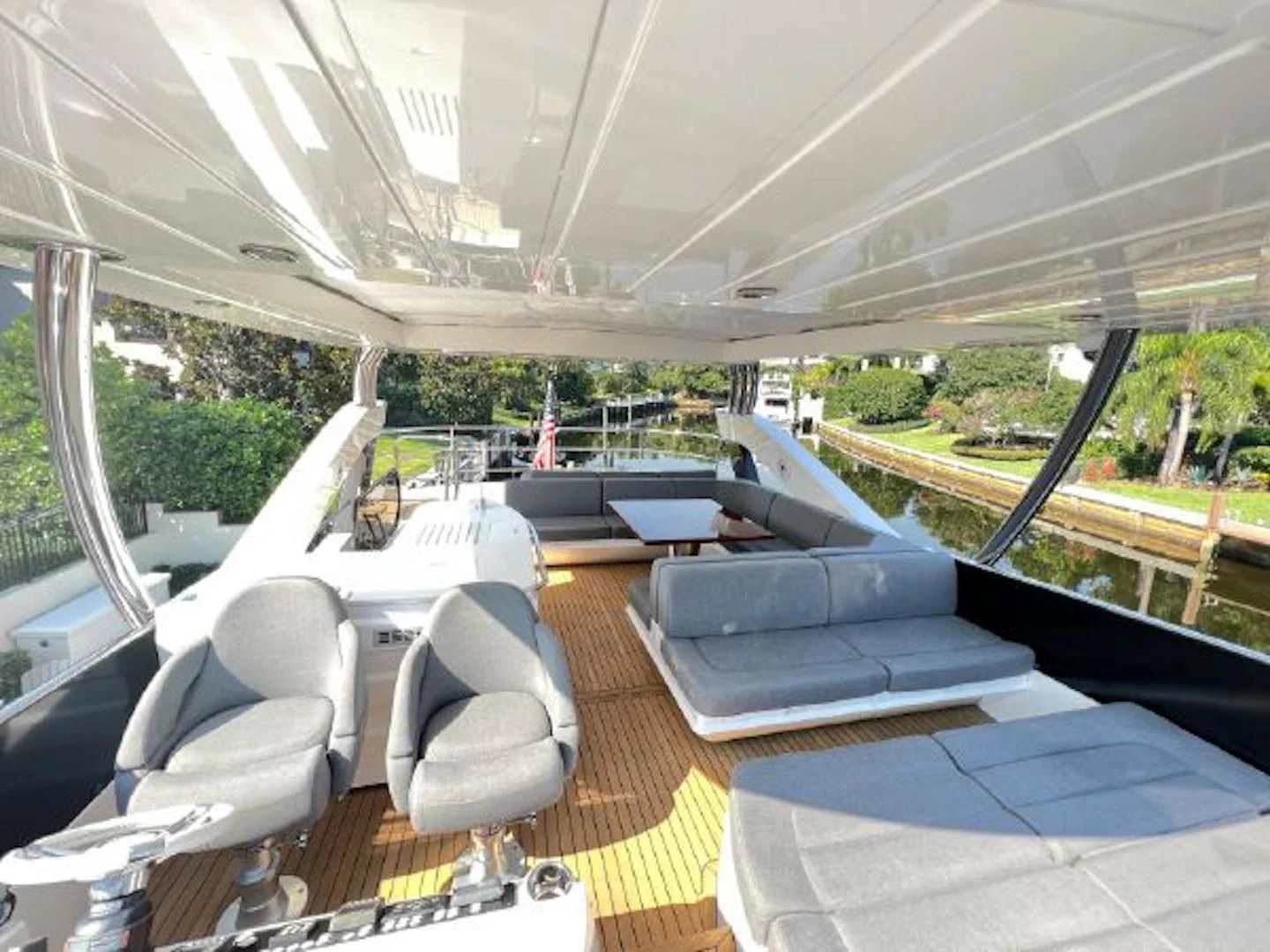 inside of a tent aboard RAPALLO V Yacht for Sale