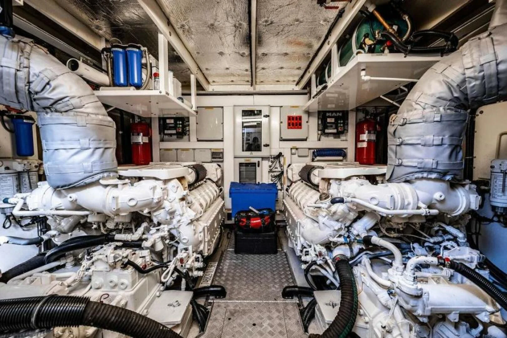 a room with a large group of objects in it aboard RAPALLO V Yacht for Sale