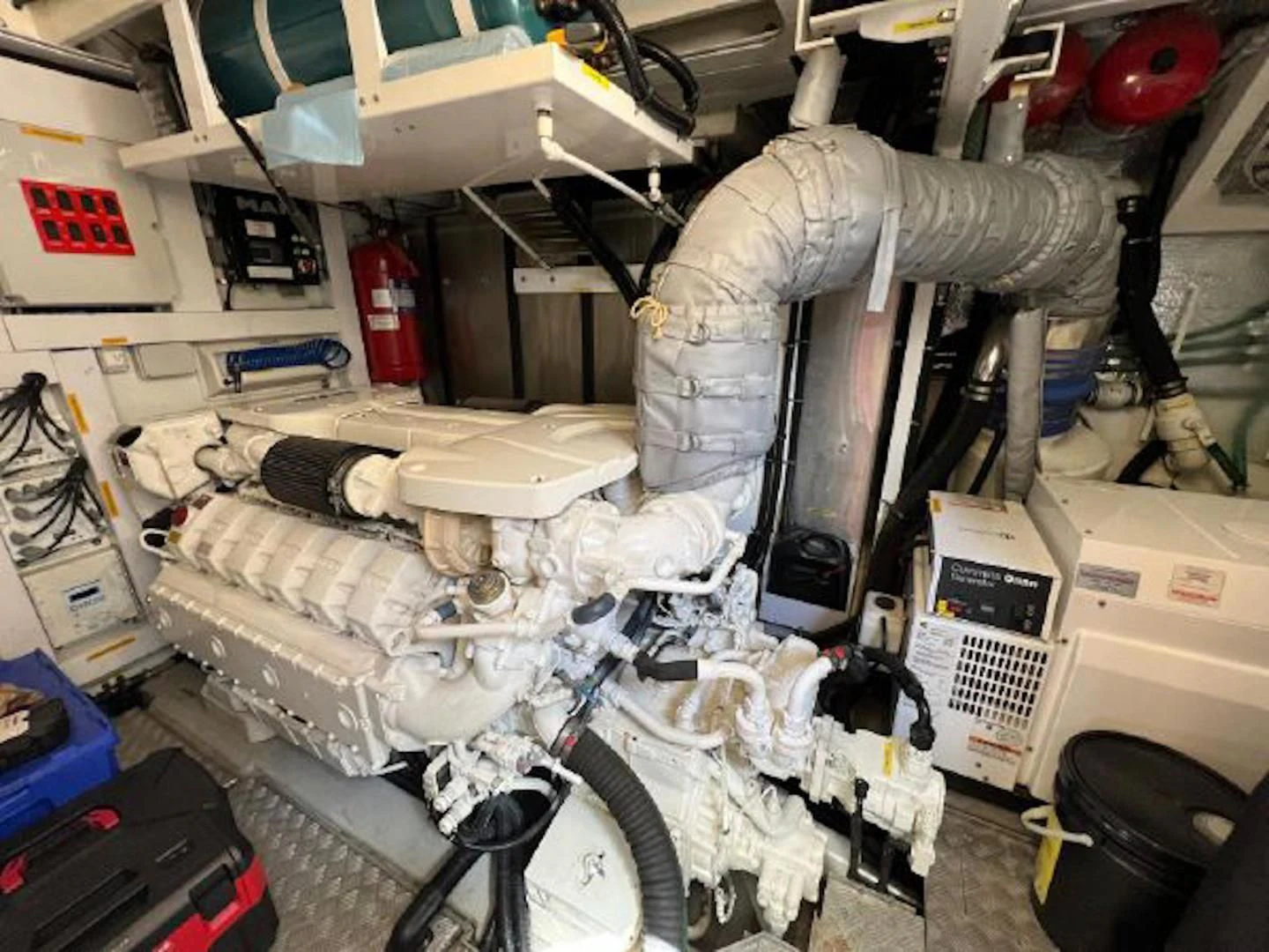 a machine with a large metal pipe aboard RAPALLO V Yacht for Sale
