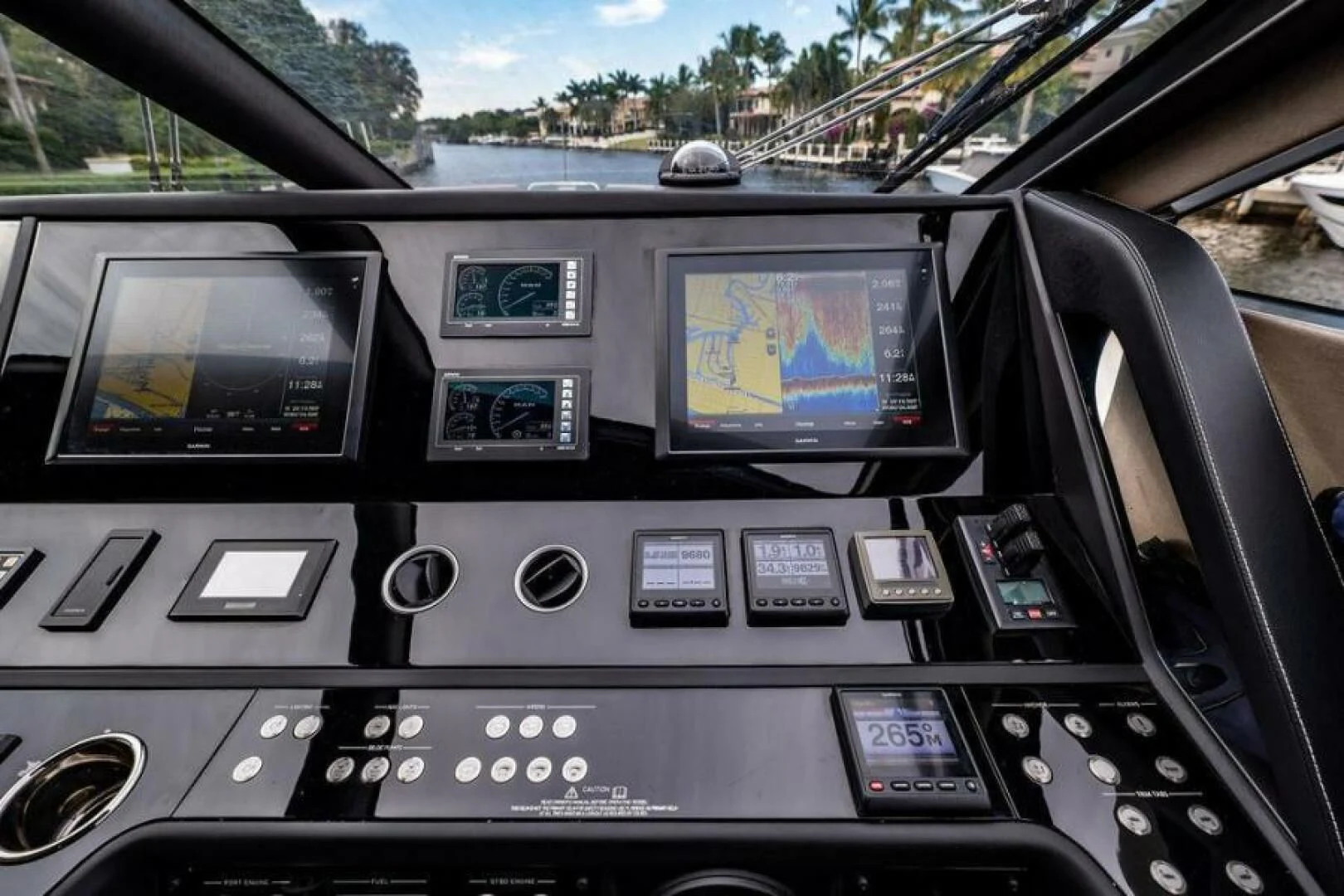 inside of a car aboard RAPALLO V Yacht for Sale