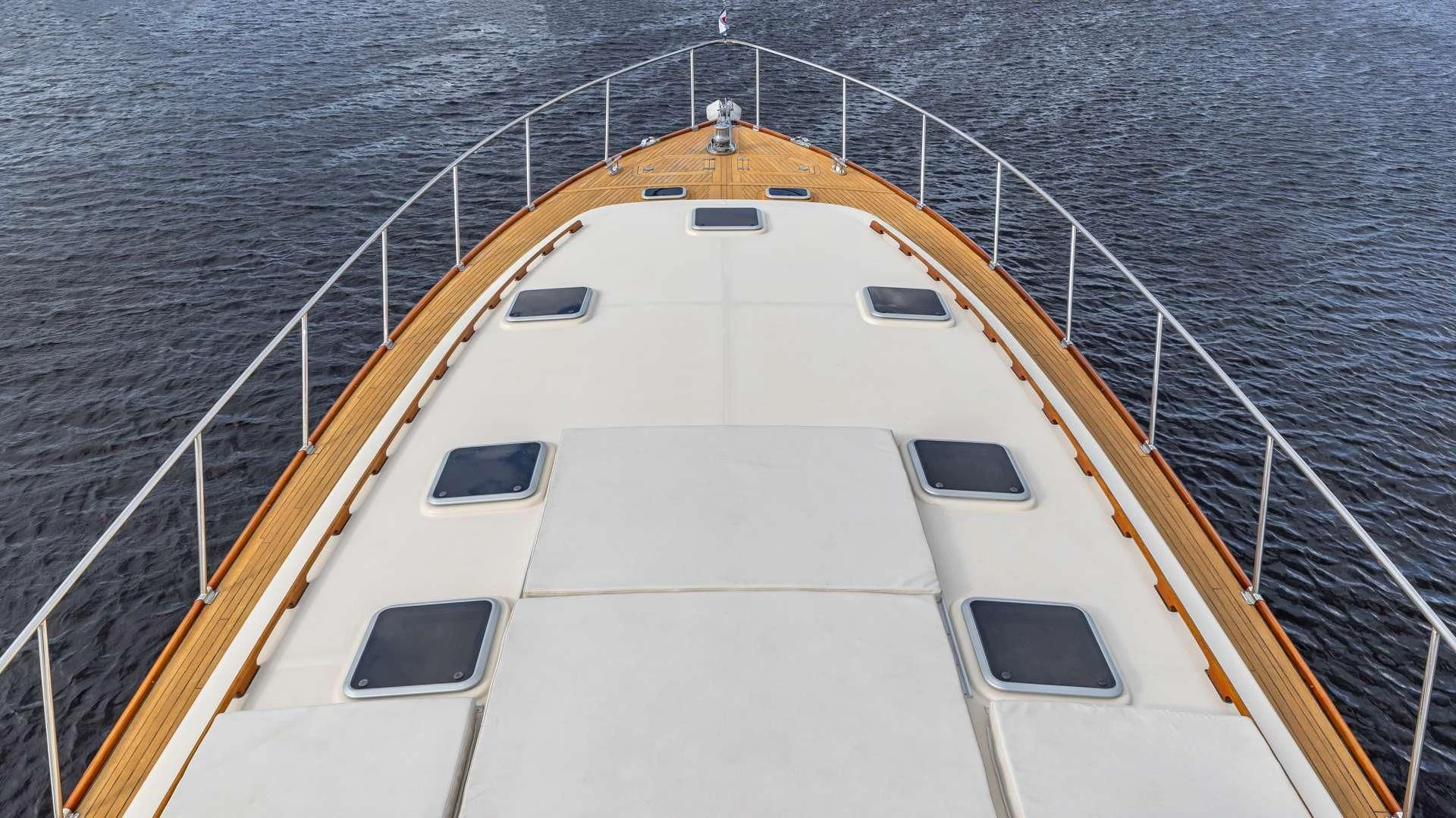 a view of the deck of a ship from the deck of a ship aboard FALCON Yacht for Sale