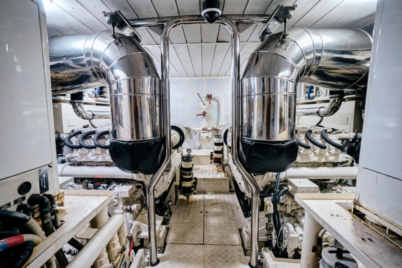 a large room with several metal tanks aboard EL FARAON Yacht for Sale