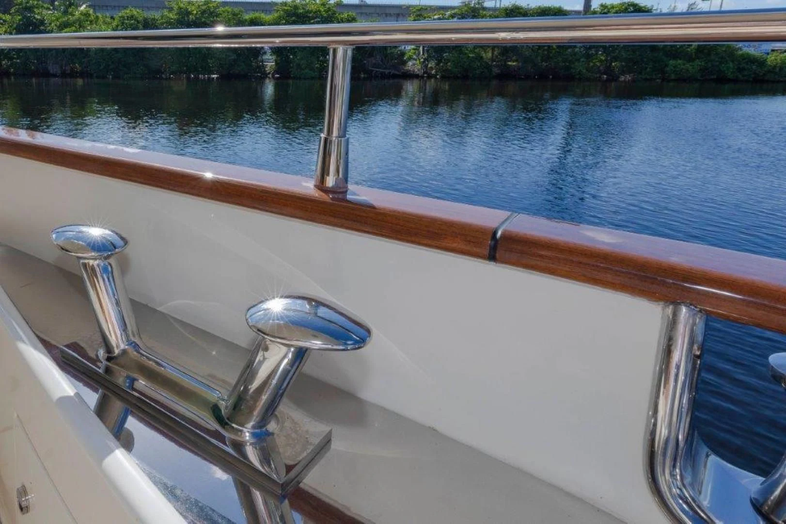 a metal railing over a body of water aboard EL FARAON Yacht for Sale