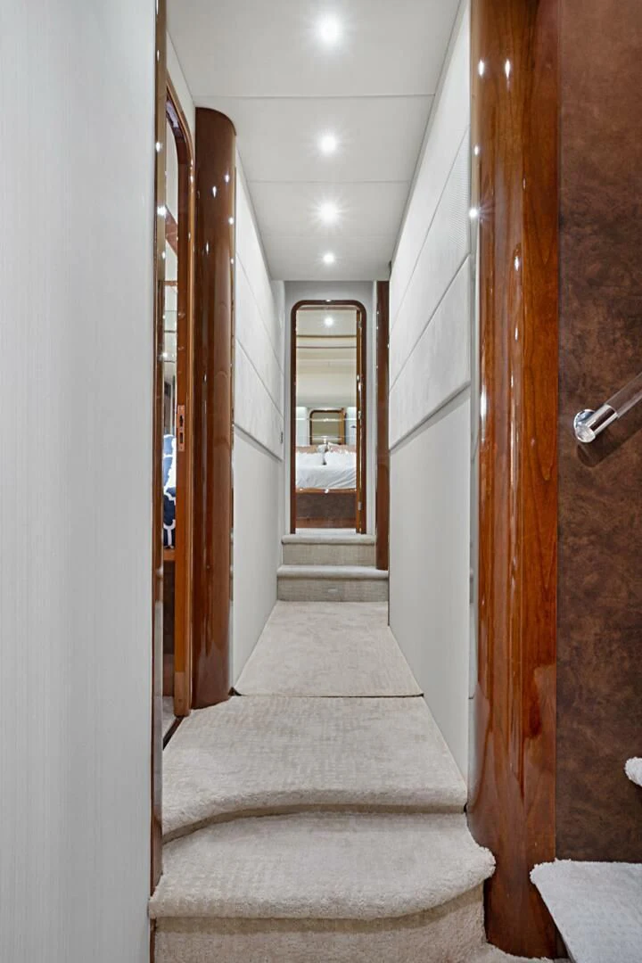 a staircase leading to a door aboard EL FARAON Yacht for Sale