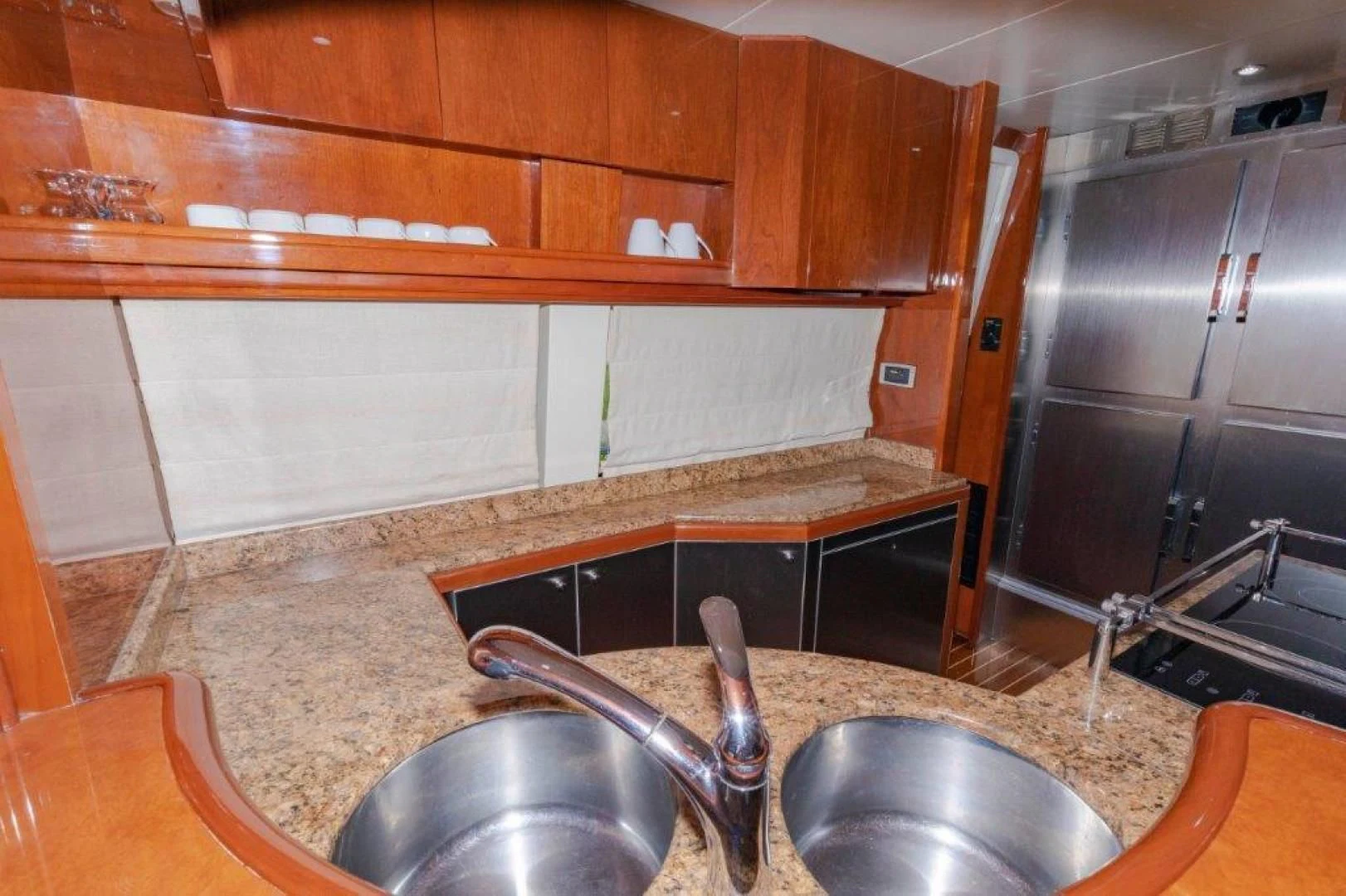 a kitchen with a few sinks aboard EL FARAON Yacht for Sale