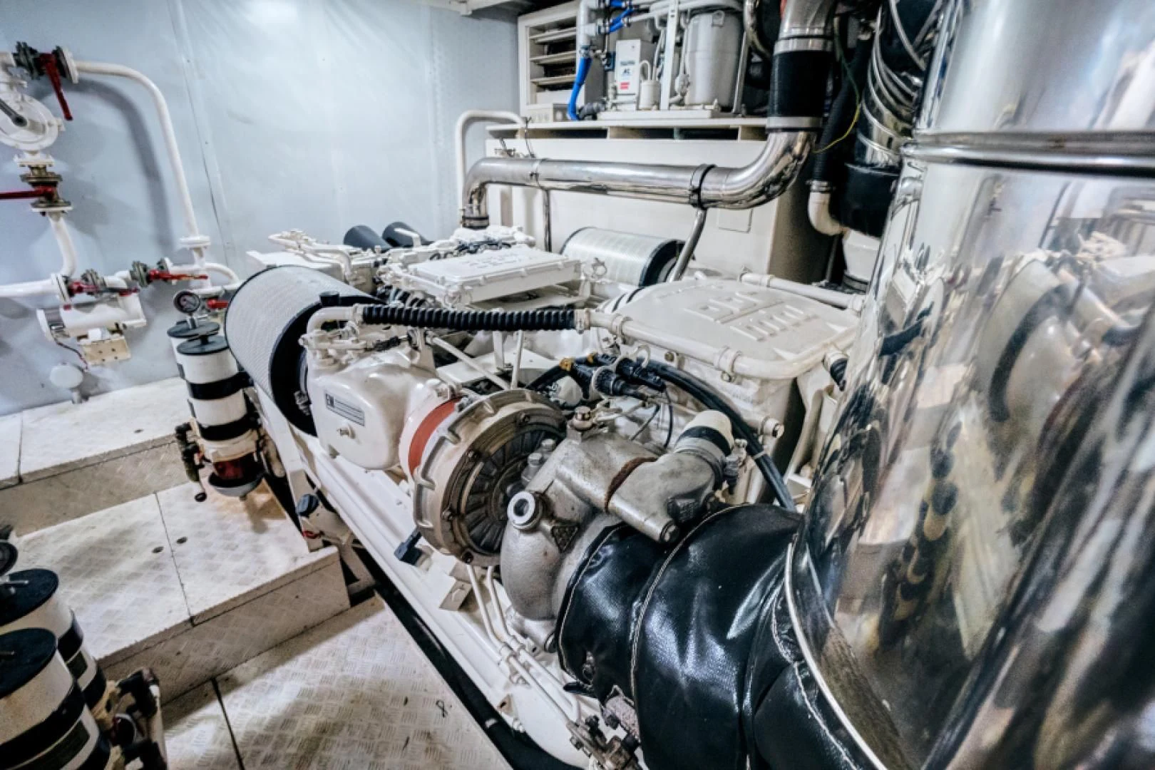 a car with a hood aboard EL FARAON Yacht for Sale
