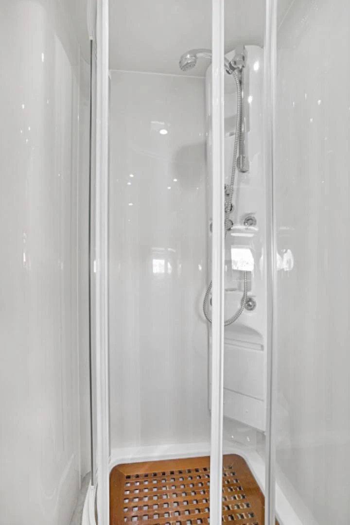 a shower unit with a basket aboard EL FARAON Yacht for Sale