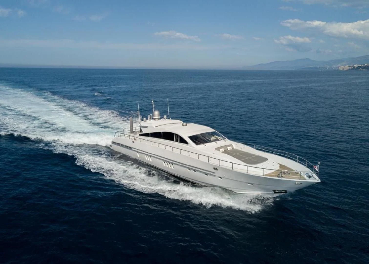 a white yacht on the water aboard THE OFFICE Yacht for Sale