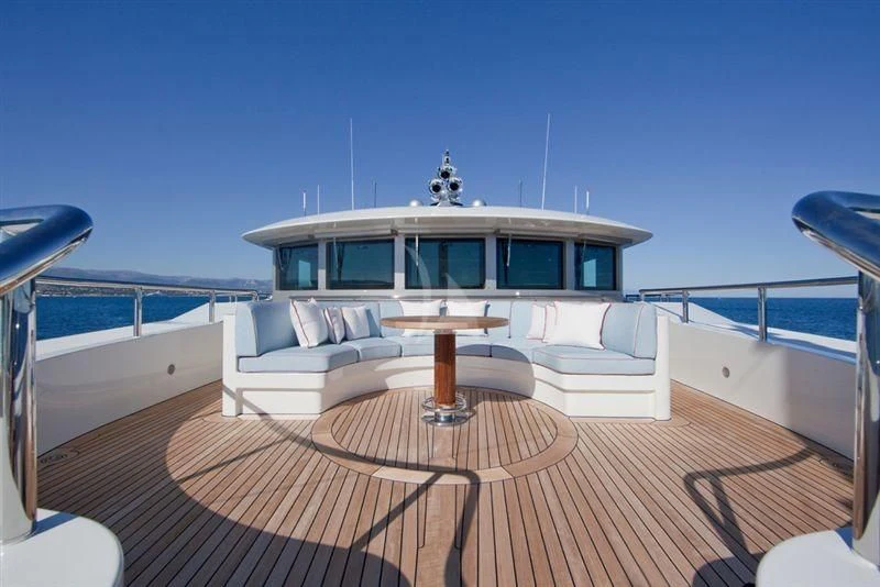 a boat on a deck aboard LADY B Yacht for Charter
