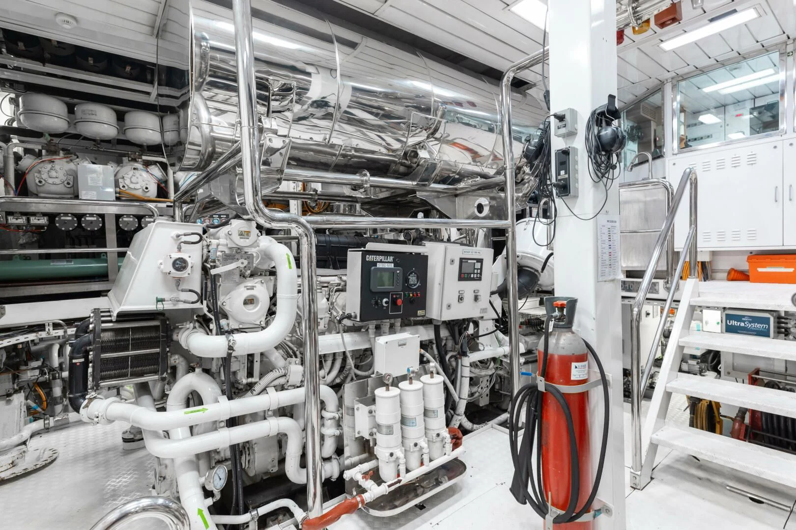 a close-up of a machine aboard LADY B Yacht for Charter