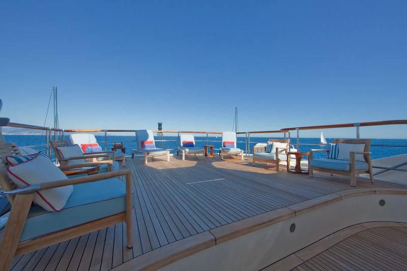 a deck of a boat aboard LADY B Yacht for Charter
