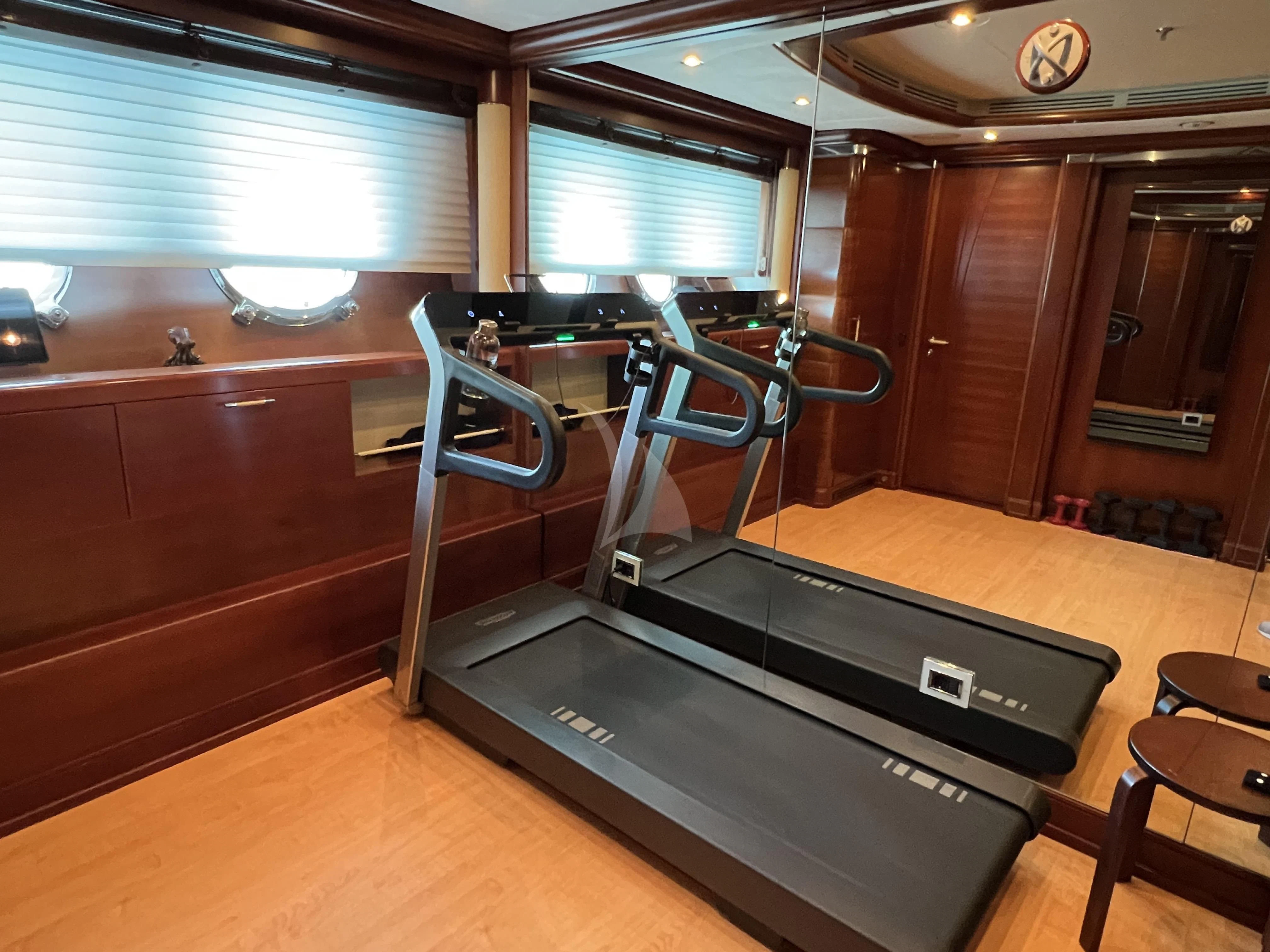 a pool table in a room aboard LADY B Yacht for Charter