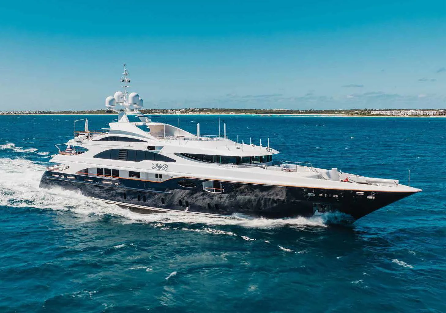 a boat on the water aboard LADY B Yacht for Charter