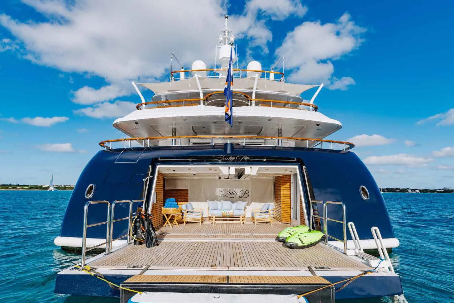 a boat on the water aboard LADY B Yacht for Charter