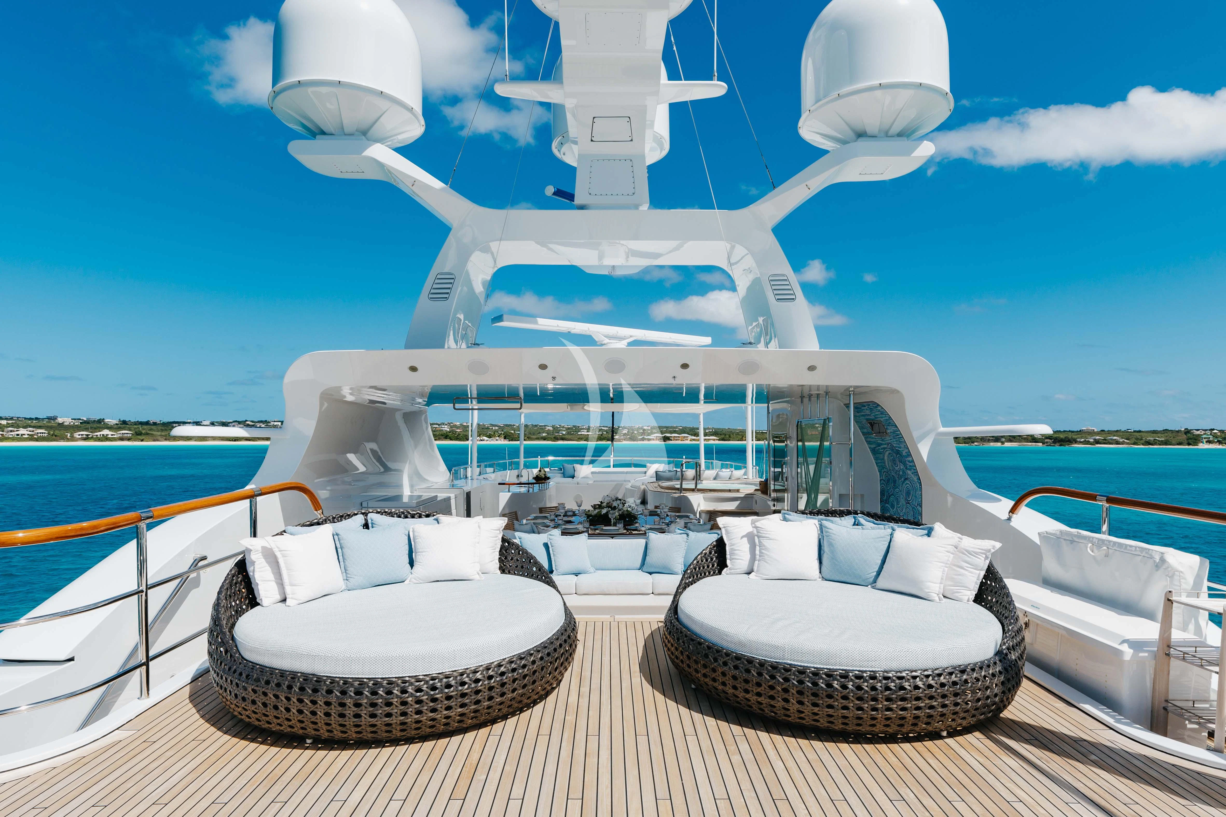 a boat on a deck aboard LADY B Yacht for Charter