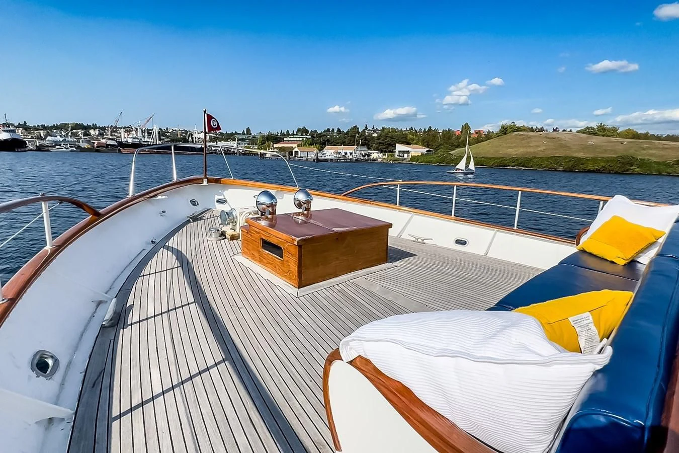 a boat on the water aboard SEA STAR Yacht for Sale