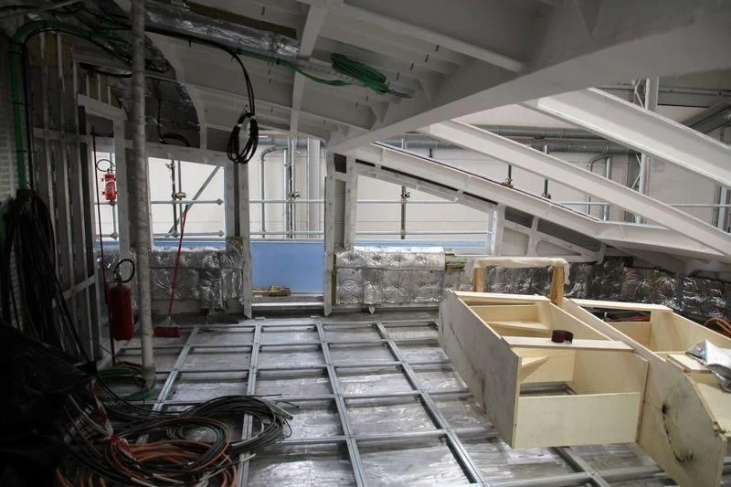 inside view of a factory aboard FLYING DAGGER III Yacht for Sale