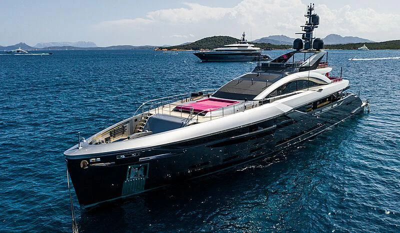 a boat in the water aboard FLYING DAGGER III Yacht for Sale